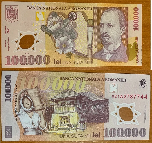 Romania - 100000 Lei 2002 aUNC P. 114 Polymer Lemberg-Zp