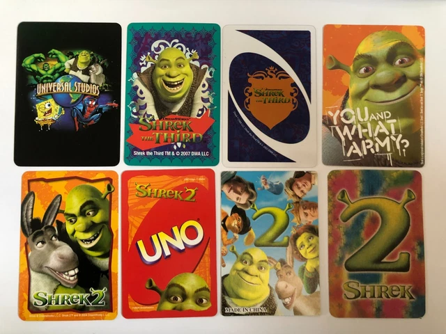 Shrek Uno Reverse Card Rassies DREAMWORKS SHREK ORGE Donkey Princess Fiona Uno Cartoon 8 Playing Swap ...