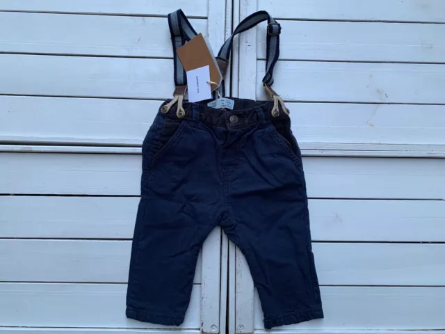 Pantaloni Neonato Bambino Zara Baby Boy 6-9 Mesi 74Cm Blu Nuovo New