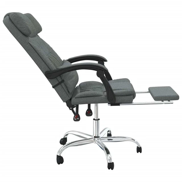 Fauteuil de massage inclinable de bureau Gris foncé Tissu 7