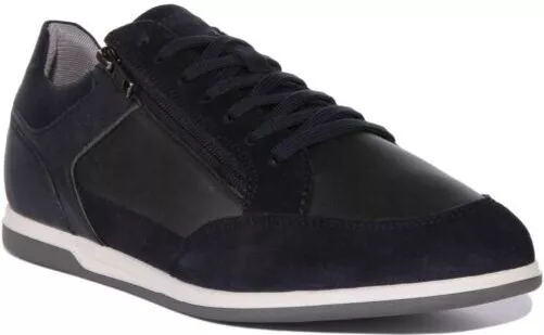 GEOX U Renan B Cremallera Lateral Bajo Top Zapatilla de Ante Marino Hombre Ru 6