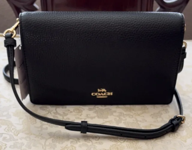 Coach Anna Foldover Clutch/Crossbody Leather Bag 3037-New With Tags