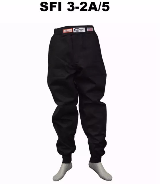 Usac Fire Suit Pants 2 Layer  Sfi 5 Race Suit Sfi 3-2A/5 Black Adult 3Xl