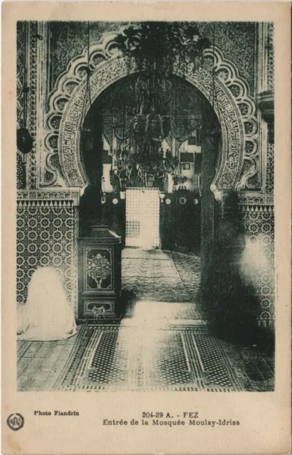 CPA AK MAROC FEZ Entrée de la Mosquée MOULAY-IDRISS Flandrin (37816)