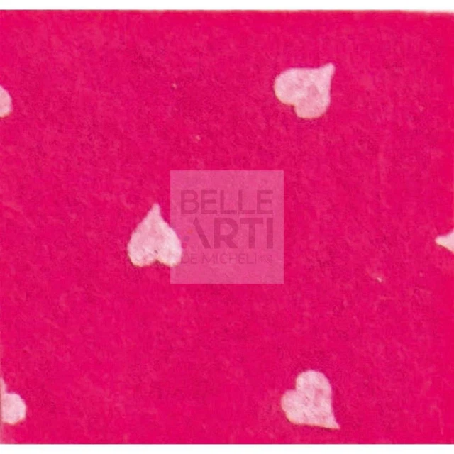 Panno Lenci 1 Mm 30X40 Cm Fucsia/Bianco Cuori