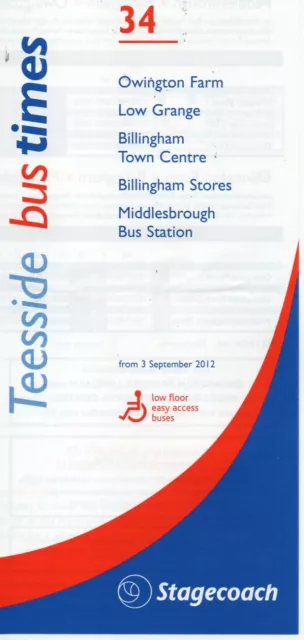 Stagecoach Bus Timetable - 34 - Owington Farm-Billingham-Middlesbrough-Sept 2012