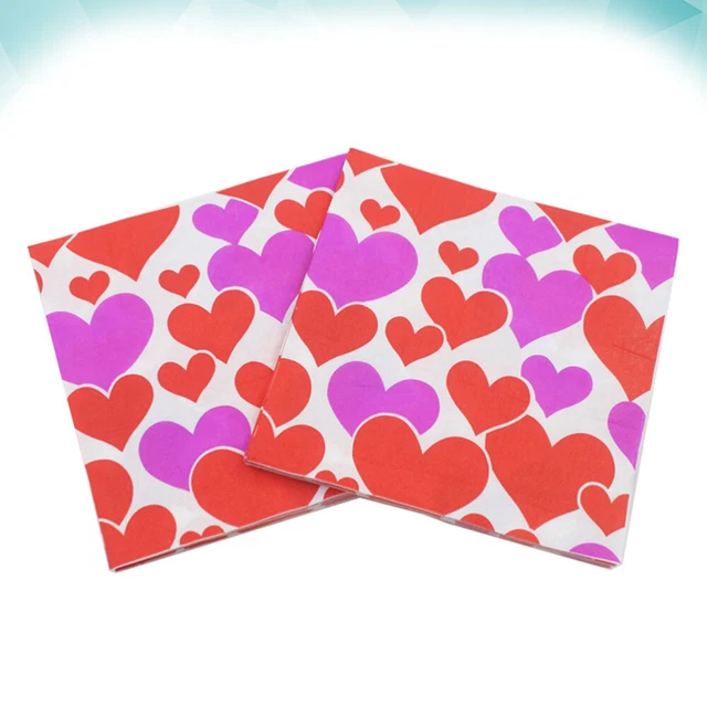 40 un. servilletas de papel corazón para boda bebida