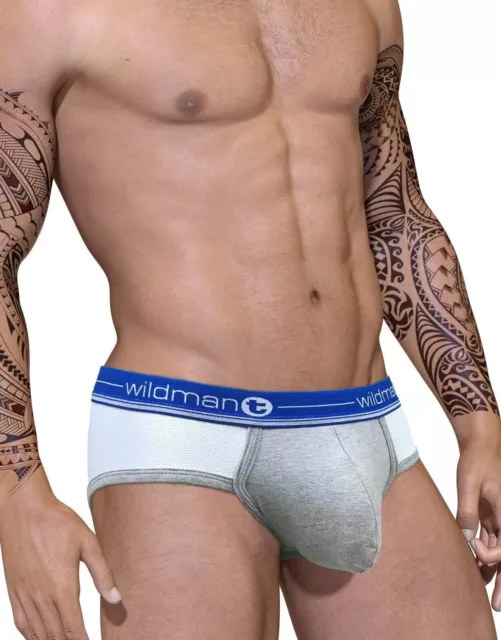  Wildmant Big Boy Pouch Brief with Blue/White Stripe : Clothing,  Shoes & Jewelry