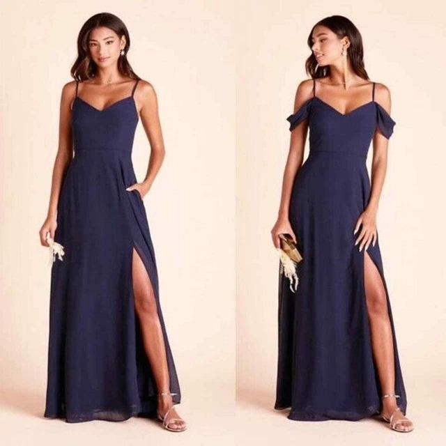 Birdy Grey DEVIN CONVERTIBLE DRESS CHIFFON NAVY Small BRIDESMAID WEDDING NEW