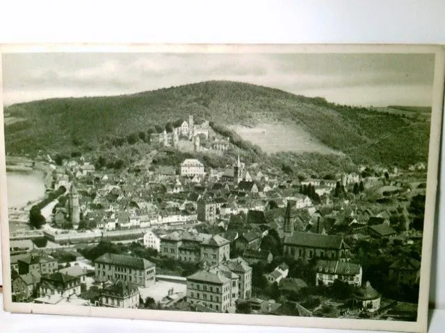 Wertheim am Main vom Wartberg aus gesehen. Alte AK s/w. gel. 1916. Ortsansicht m