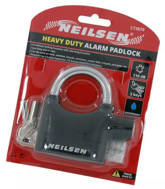 Heavy Duty Keyed Padlock Security Alarm Siren Lock For Shed,Motorbike & Bicycle