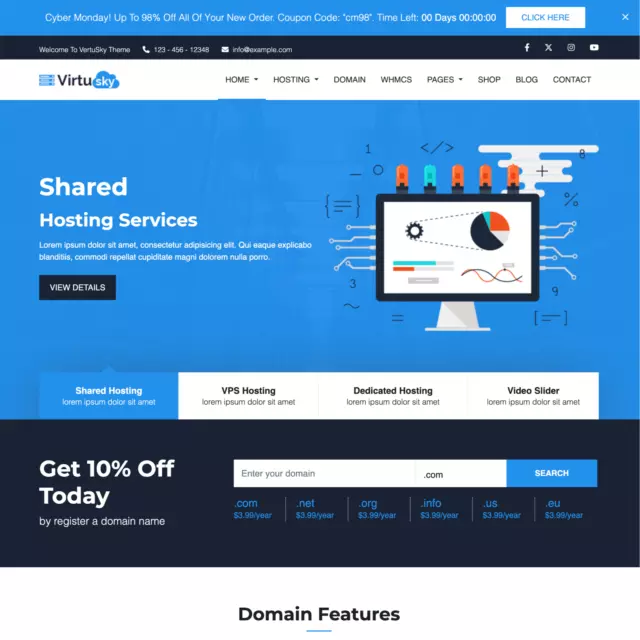 Web Hosting Business Website Design with Free 5GB VPS Web Hosting