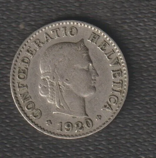 Switzerland Coins-5 Rappen 1920 Circulated