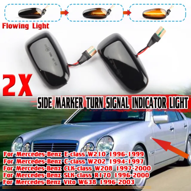 For Mercedes Sprinter W210 W202 W208 96-99 Dynamic LED Side Marker Signal Lights