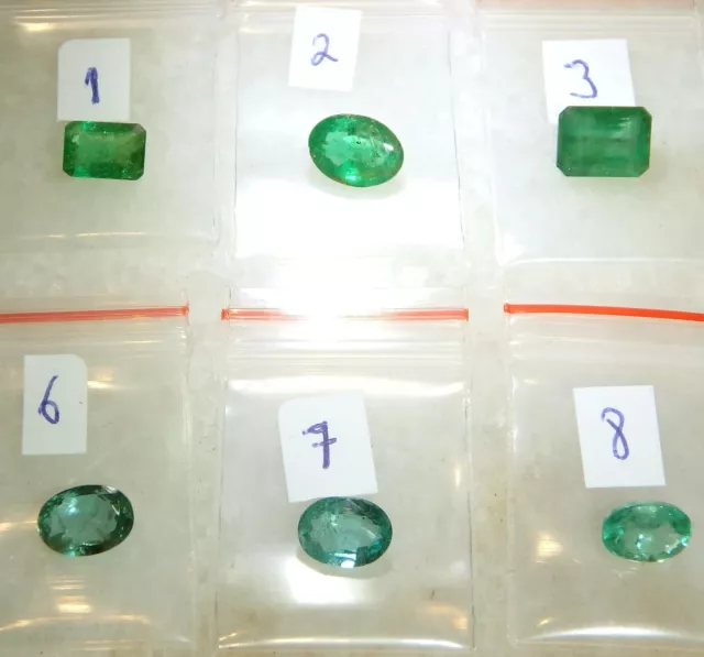 Genuine Natural Emeralds Lose Gemstone Faceted Choose Number for Size / Carat 2