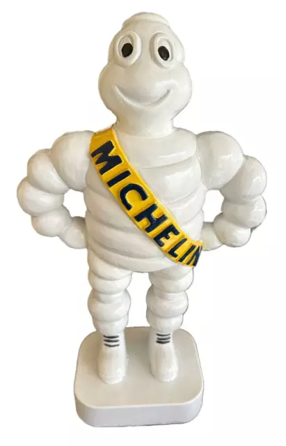 Michelin Man Bibendum Mascot Hand Painted Resin Large Statue.  16 1/2" High