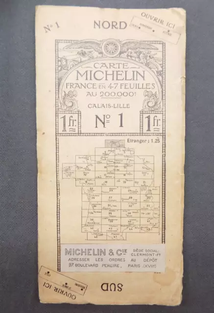 CARTE MICHELIN N° 1 France 1:200 000 ème CALAIS-LILLE