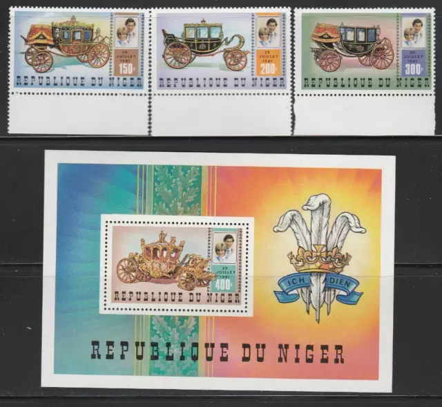 Niger Stamps 1981 Royal Wedding Charles And Diana  Ss + Set Mnh - Misc22-418