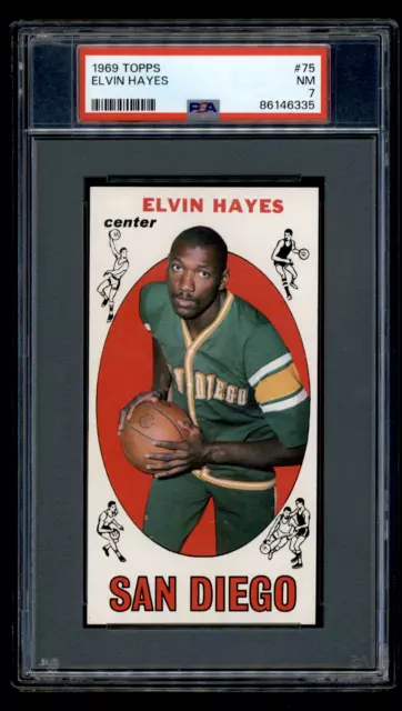 86146335 1969-70 Topps #75 Elvin Hayes RC Rookie San Diego Rockets PSA 7 NM