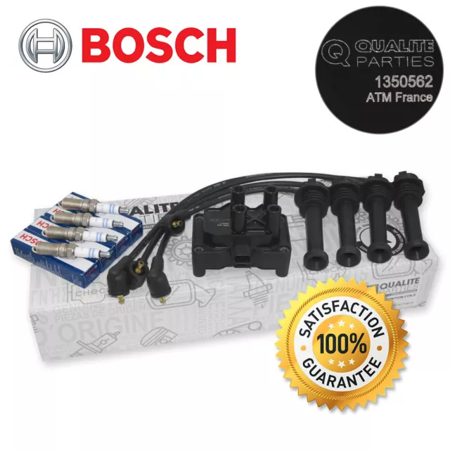 4x BOSCH ZÜNDKERZEN + ZÜNDKABELSATZ ZÜNDSPULE FORD B-MAX C-MAX FOCUS MONDEO IV 4