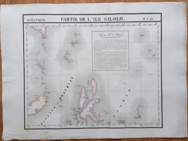 Pacific Large Original Map Northern Molucca Islands by Vandermaelen - 1827
