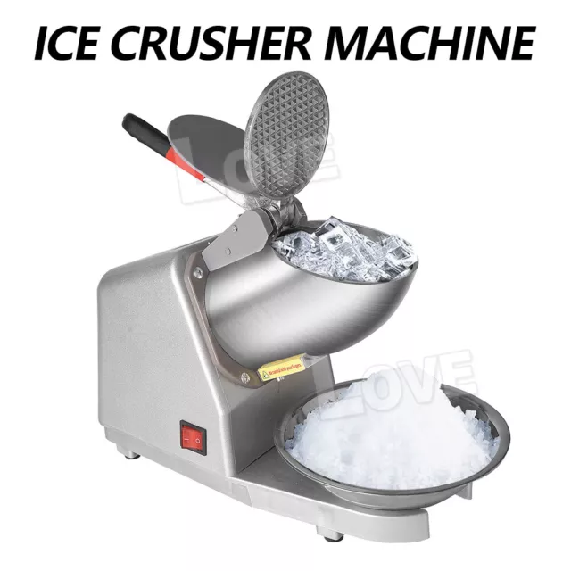 Electric Ice Crusher Shaver Commercial Machine Snow Cone Maker 85KG/H 2200R/min 2