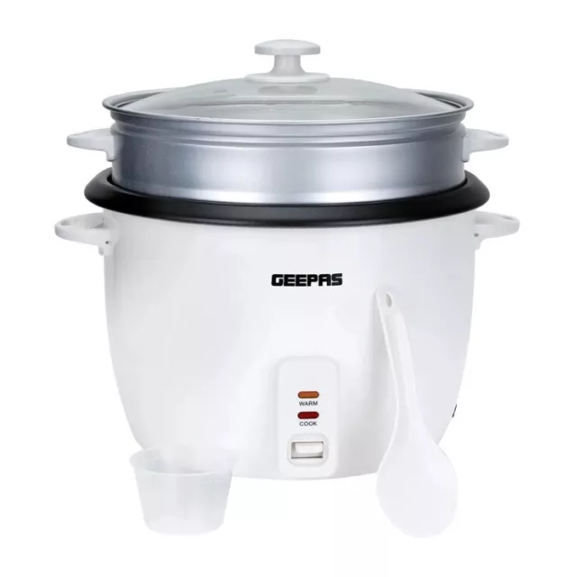 Geepas 2,8 l Reiskocher & Dampfgarer mit Warmhaltefunktion, automatisches Kochen