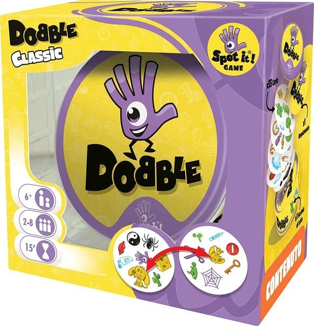 Dobble Gioco di Carte, Divertente e Veloce, 55 Carte + Confezione, Età 6-99 Anni