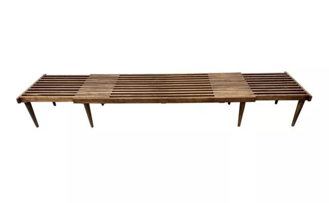 Mid-Century Mod Brown Saltman John Keal Designed Expandable Bench Coffee Table 2