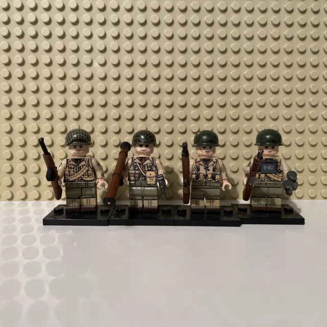 World War 2 BrickPanda US Ranger Squad 2 Mini Figure Bundle Including Weapons