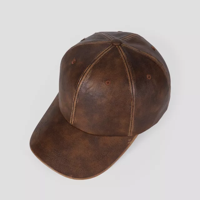 Femmes Hommes Faux Cuir Casquette Baseball Camionneur Extérieur Réglable Rétro