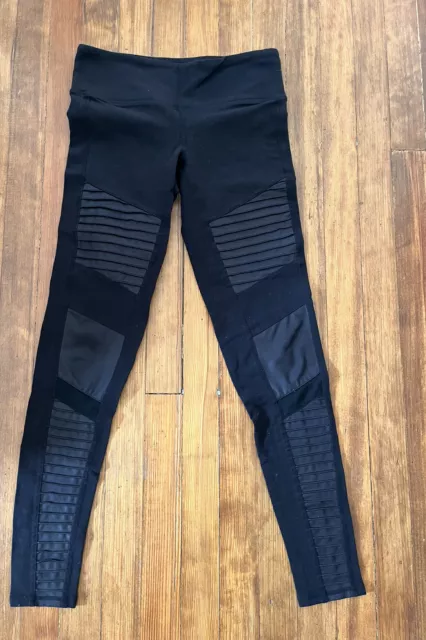 ALO Yoga Leggings Womens Black Moto High Waisted Fitted Size Small