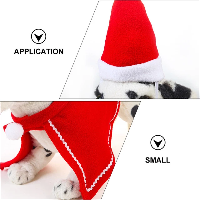1 Satz Haustier Weihnachtskostüm Hund Katzenhut Umhang Haustier Cosplay 3