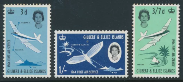 Gilbert & Ellice Islands 1964 SG 82-84 Sc 79-81 First Air Service Mint Hinged