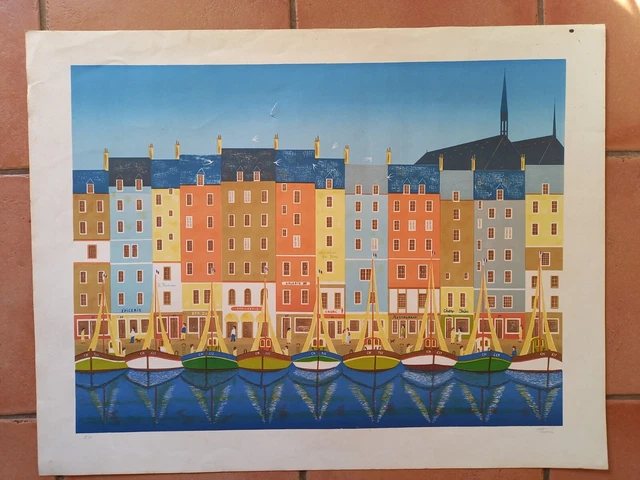 Karen Tual La Fete Dans La Cour リトグラフ LITHOGRAPHIE LA FETE Dans La Cour Karen Tual N° 9/200 EUR 90
