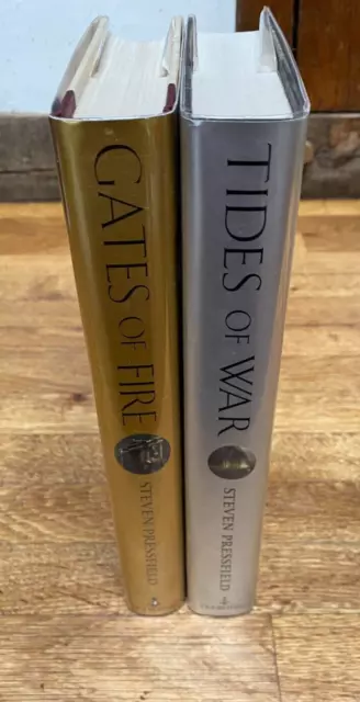 RARE Steven Pressfield: Gates of Fire (signed)&Tides of War: 1st Ed HB See Notes