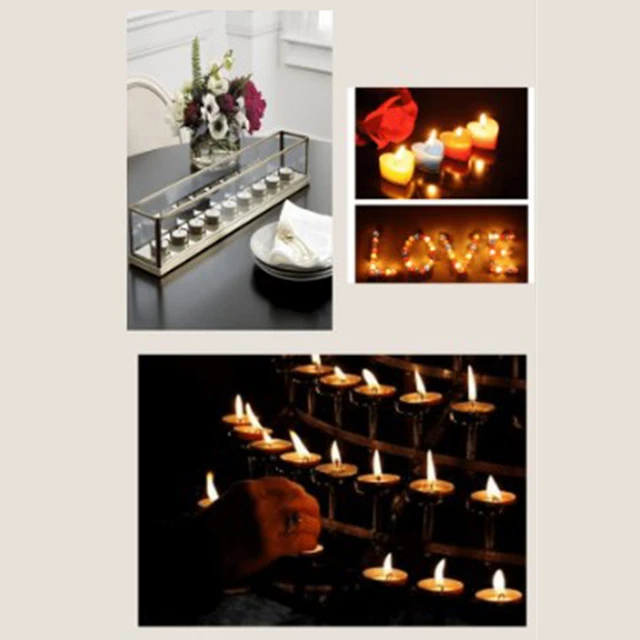 100X velas de luz de té blanco sin humo sin gusto velas para boda
