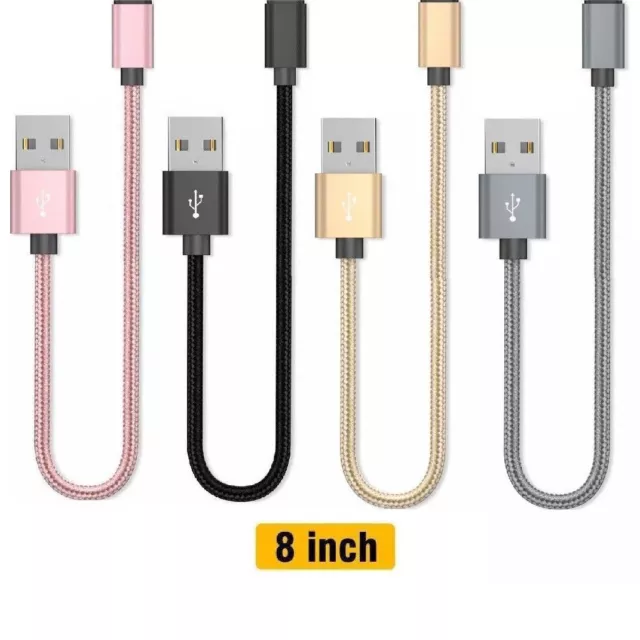 2X 20CM Short Braided USB Cable Fast Charging Cord For iPhone 11 Pro XR XS 8 7 6