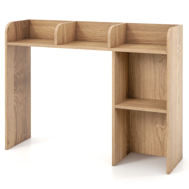 Desk Bookshelf Desktop Storage Organizer Display Shelf Rack Dorm Office Natural