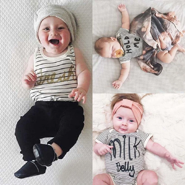 Newborn Baby Girls Striped Romper Outfits Clothes Bodysuit Jumpsuit Playsuit