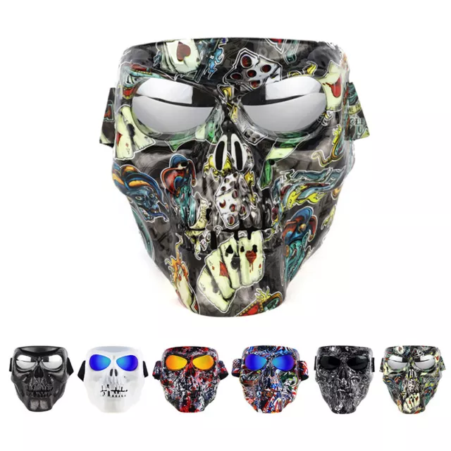 Skull Skeleton Goggles Full Face Mask for Cosplay Halloween Movie Props Party