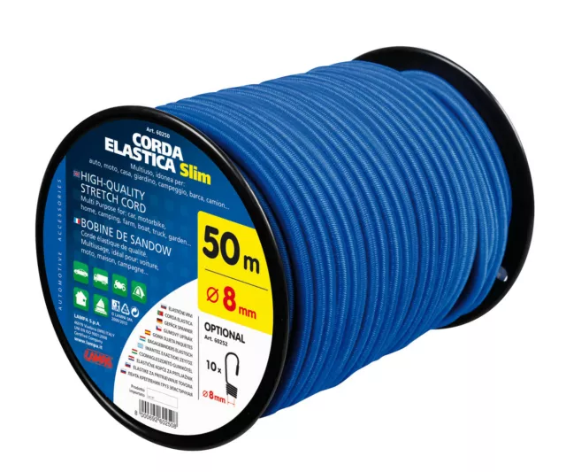 60250 Corde Élastique En Bobine Ø 8 MM 50 M 1pz