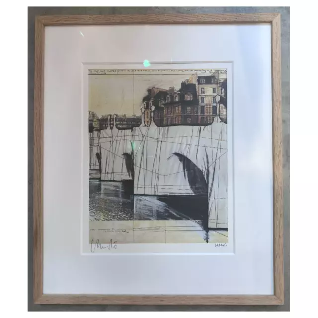 Lithographie de Christo et Jeanne-Claude, Le Pont Neuf, serie limitée, signée