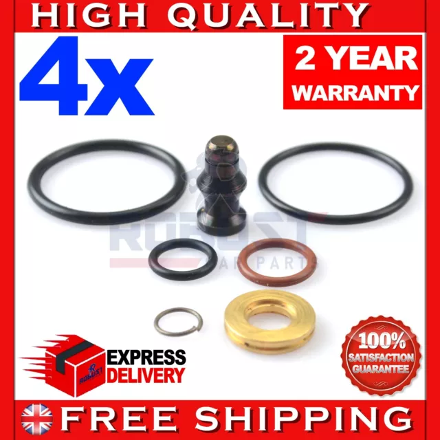 4X FOR VW GOLF BORA POLO PASSAT CADDY BEETLE 1.9 2.0 TDi INJECTOR SEAL KIT