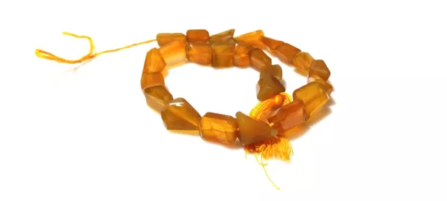 Yellow Chalcedony Nugget Tumble 7-10Mm Faceted Gemstone Beads 10"Inch 1 Strand