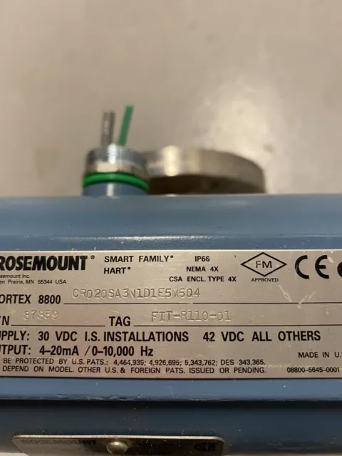 Rosemount Vortex 8800 CRO20SA3N1D1E5M5Q4