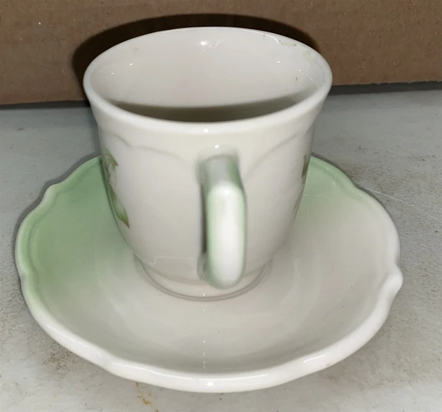 Union Pacific Railroad dining car Desert Flower demitasse cup & saucer Marked 2