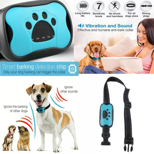 Anti Bark Collar Stop Dog Barking Sound Vibration Adjustable Rechargeable