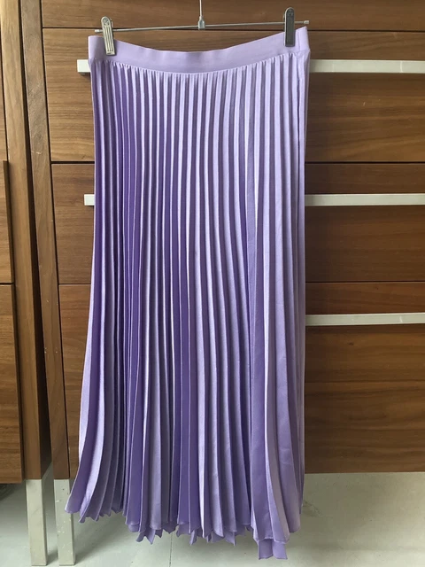 Purple pleated skirt zara deals