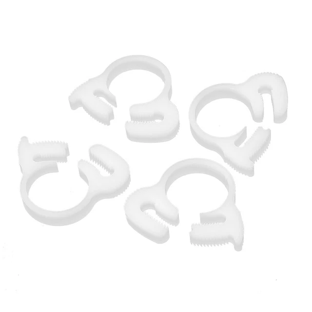 16.3mm-17.9mm Adjustable Ratchet Type Plastic Hose Tube Clamps Fasteners 4 Pcs